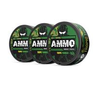 AMMO Energy Pouch Caffeine Pouch Zero Calorie Energy Boost Fast Acting Caffeine Pouches - 20 Count Tropical Thunder 100mg 3 Pack (Tropical Thunder-3 Pack)