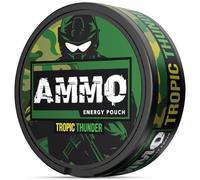 Ammo Energy Pouch Caffeine Pouches Pouches Caramel Coffee - Peper Mint - Tropic Thunder Zero-Calorie Energy Boost 20 Count 100mg (Tropic Thunder)