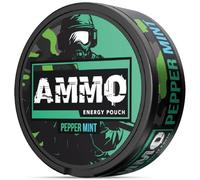 Ammo Energy Pouch Caffeine Pouches Pouches Caramel Coffee - Pepper Mint - Tropic Thunder Zero-Calorie Energy Boost 20 Count 100mg (Pepper Mint)