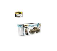 Mig Jimenez Ammo MIG-7171 WWII US Marine Corps Sherman Tanks Acrylic Paint Set, Multicolour, 6 Jars of 17ml Acrylic Paint, Age 6+