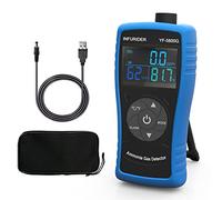 Ammonia Gas Detector, USB Rechargeable NH3 Gas Monitor with Audible & Visual Alarm, Ammonia Meter Range 0-100ppm with 0.1ppm Resolution for Farm, Pig & Livestock YF-5800G