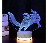 Ammonite 3D Axolotl Lamp, Mexican Salamander Fish Night Light for Kids, 16 Colors Changing with Remote, Kids Bedroom Decor as Xmas Holiday Birthday Gifts for Boys Girls