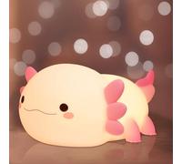 Ammonite Axolotl Night Light, Cute Axolotl Lamp, Soft Silicone Kids Nursery Nightlight LED Touch Light, Bedroom Decor as Xmas Birthday Gifts