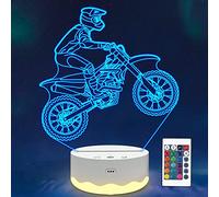 Ammonite Dirt Bike Toys, Motocross 3D Night Light with Remote Control 16 Colors Changing + Timer + Dim Function, Xmas Holiday Birthday Motorcycle Fan Gifts for Dirt Bike Lovers Riders Boys Men