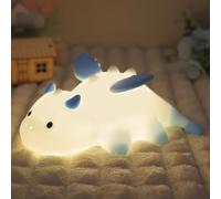 Ammonite Dragon Night Light, Cute Dragon Lamp with 8 Color Lights, Soft Silicone Kids Nursery Nightlight LED Touch Light, Kids Bedroom Decor as Xmas Birthday Gifts