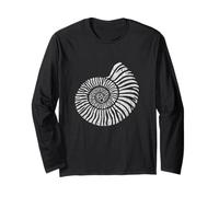 Ammonite Fossil Shell Distressed Nature Geology Design Long Sleeve T-Shirt