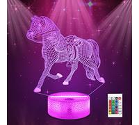 Ammonite Horse Lamp for Girls, Horse 3D Night Light for Kids 16 Colors Changing with Remote Control & Timer Room Decor Toys Birthday Christmas Gifts for Kids