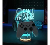 Ammonite LED Gaming Headset & Controller Stand, 16 Colour RGB 3D Illusion Light Up Holder for Xbox, PS5, PS4, Nintendo Switch, PC, Universal Desk Organiser & Night Light