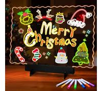 Ammonite Lumiboard LED Drawing Board, Battery Powered Doodle Board. with 7 Color Options, Stand and Carrying Chain Included, Lightweight Travel Art Kit for On-The-Go Creative Fun and Entertainment