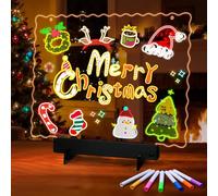 Ammonite Lumiboard LED Drawing Board, Battery Powered Doodle Board. with 7 Color Options, Stand and Carrying Chain Included, Lightweight Travel Art Kit for On-The-Go Creative Fun and Entertainment