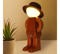 Ammonite Shy Man Lamp, Creative Funny Lamps LED Wooden Bedside Night Light for Adults, with USB, Gag Gifts Birthday Valentines Gift for Men Women