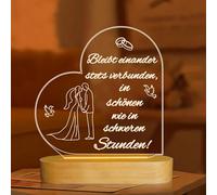 Ammonite Wedding Gifts Stay Together Gift Wedding Night Light Warm White Light Wooden Base Lamps Gifts Bedroom Decoration