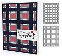 Ammsochy Cutting Dies 3D Backgrounds Frame Metal Stencils Scrapbooking Tools DIY Craft Carbon Steel Embossing Template for Paper Card Making Album Arts Crafts Supplies (Rectangle Layering Background)