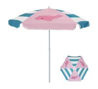 AMMSUN 5ft Seaside Umbrella for Sand and Water Table - Kids Durable Umbrellas for children Beach Camping Garden Outdoor Play Shade Pink Dolphin
