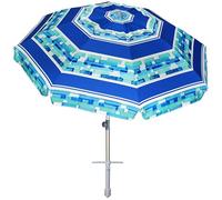 AMMSUN 7ft Heavy Duty Windproof Portable Beach Umbrella with Sand Anchor Vent Adjustable Height with Tilt Aluminum Pole, Portable UV 50+ Protection Carry Bag for Patio Garden Beach Pool Backyard