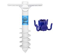 AMMSUN Beach Umbrella sand Anchor Stand Holder Heavy Duty and umbrellas hanging hook, Universal One Size Fits Most Beach Umbrella| Safe Stand for Strong Winds Portable Beach Accessories