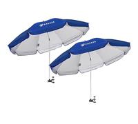 AMMSUN XL Chair Umbrella with Universal Clamp Adjustable 52 inches and 360-degree Swivel UPF 50+, Portable Clamp on Camping or Beach Chair, Stroller, Wheelchair, Golf cart, Blue, 2 PACK