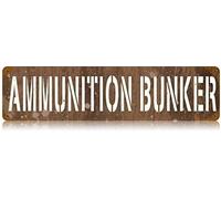 Ammunition Bunker Metal Tin Sign 40x10 cm Notice Sign for Indoor Outdoor Yard Street Signs