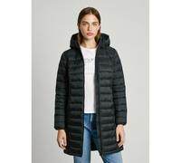 Ammy Long Lightweight Padded Jacket with Detachable Hood Black