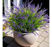 Ammyoo Artificial Faux Plants Flowers for Outdoor Decorations, Fake Monkey Grass for Outside Porch Patio, No Fade Realistic Greenery Plant, UV Resistant Artificial Shrubs for Courtyard Window Garden