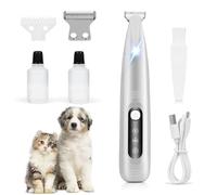 AMNICOOK Dog Paw Trimmer,Pet Hair Trimmer for Grooming, Fur & Paw Shavers,Trimmers for Hair,Eyes,Ears and Rump,Waterproof,Led Light,Clippers for Small and Big Dog&Cat (Extra)