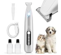 AMNICOOK Dog Paw Trimmer,Pet Hair Trimmer for Grooming, Fur & Paw Shavers,Trimmers for Hair,Eyes,Ears and Rump,Waterproof,Led Light,Clippers for Small and Big Dog&Cat (Standard)