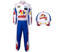 AMNPOLEN Ricky Bobby Racing Costume Jumpsuit Hat Cap Outfit Suit Adult Men Talladega Nights Halloween Cosplay Wonder Race Uniform (Blue, XXX-Large)