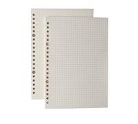 AMO HERMOSO 2 Packs A5 Squared Refill Paper for Spiral Notepad, Squared Subject Notebook Squared Paper, 80 gsm, 120 Sheets, 240 Pages 20 Holes