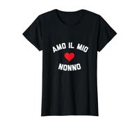 Amo Il Mio Nonno Value Graphic T-Shirt, Women, Black, XL