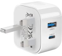 Amo® USB C Plug Fast Charger 20W to USB-A Charger Plug Compatible for iOSiPhones 14/14 Pro/14 Pro Max/13/13 Pro/13 Pro Max /12/12 Pro/12 Pro Max/11/11 Pro/i.Pad Pro/Samsung S23 S22 S21 (White USB A-C)
