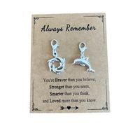 AMOBESTER 3D Dolphin Clip-On Charm Bracelet Necklace Zipper Pull DIY Jewelry Making Charms for Marine Animal Lover