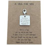 AMOBESTER Follow your dream and trust your heart Encouragement Inspiration Jewelry Clip on Charms for Daughter Son Graduate