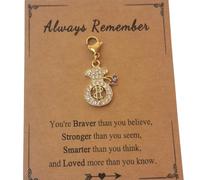 AMOBESTER Gold Rhinestone Dollar Sign Cash Money Bag Pendant Clip on Charms for Keychain Necklace Bracelet