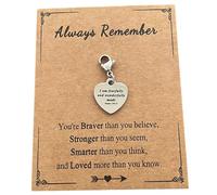 AMOBESTER Heart-Shaped Christian Bible Verse Clip on Charms Religious Jewelry Charms I am fearfully and wonderfully made