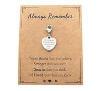AMOBESTER Heart-Shaped Christian Bible Verse Clip on Charms Stainless Steel Prayer Faith Religious Charms with Lobster Clasp for Women