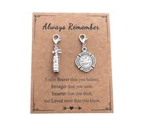 AMOBESTER Mini Fire Extinguisher Clip on Charms for Fireman Chain Necklace Bracelet