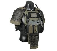 AMOC Samurai Tactical Armor Set, Includes 2x Shoulder, 1x Groin, 2x Wrist Protectors (No Vest), 304 Stainless Steel, Cordura 500D, Rg