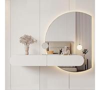 AMOCHO Makeup Vanity Dressing Table for Women Girls,Vanity Table,Dressing Table with Mirror Can Be Floating Wall-mounted 2 in 1 With Two Drawers with Packaging Accessories,White(95CM)