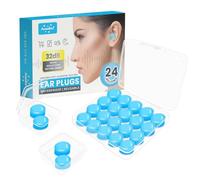 AMODOST Comfortable Moldable Earbuds - 12 Pairs Soft Silicone Gel Earplugs for Noise Cancelling, Sleeping and Swimming, 33dB Noise Reduction Rating (NRR), Blue