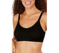 Amoena Eliza Non-Wired Bra - Black- Moulded Cups All Day Support - Comfort Fit (UK, Alpha, L, Regular, Regular, Black)