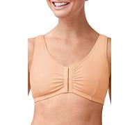 AMOENA Fleur Non-Wired Front Fastening Soft Cotton Post Surgery Mastectomy Bra - Nude (XL DD/E)
