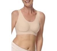 Amoena Womens CuraLymph Linda Comfort Wide Strap Soft Lymphodema Pocketed Seamless Bra - Supports/Stimulates Lymph Flow, Sand, M