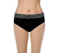 Amoena Women's Standard Manila High-Waist Bikini Bottom, Black/White, 10