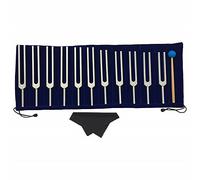 AMOERI 11 Pack Chakra Tuning Forks Set, Sound Healing Instruments, Rubber Mallet, Velvet Storage Bag, For DNA Healing, Sound Therapy