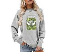 AMOERI Pickle Sluts Girls Who Like Pickles Canned Quotes Cute Sweatshirts (Color : Gray, Size : XXL)