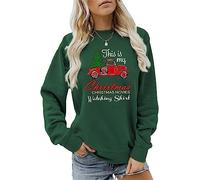 AMOERI This Is My Christmas Movie Watching Shirt Vintage Red Truck Pullover Sweatshirt (Color : Dark Green, Size : XXL)