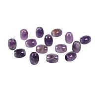 Amogeeli 15pcs Amethyst Stone Large Hole Barrel Loose Stone Beads for Jewelry Making, Roundelle European Big Hole Spacer Beads for Macrame Dread Hair Braids