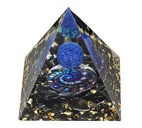 Amogeeli Sphere Lapis Lazuli Crystal Orgone Pyramid with Spiritual Symbol Protection Home Office Decor