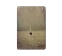 AMOGHASIDDHI Aluminum Vintage Metal Poster A Lonely Fisherman 8”×12” Print Painting Sign Wall Art Decor Retro Plaque For Home Bar Pub Club Cafe Decoration