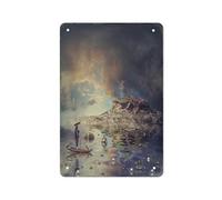 AMOGHASIDDHI Aluminum Vintage Metal Poster Fisherman On The River 8”×12” Print Painting Sign Wall Art Decor Retro Plaque For Home Bar Pub Club Cafe Decoration